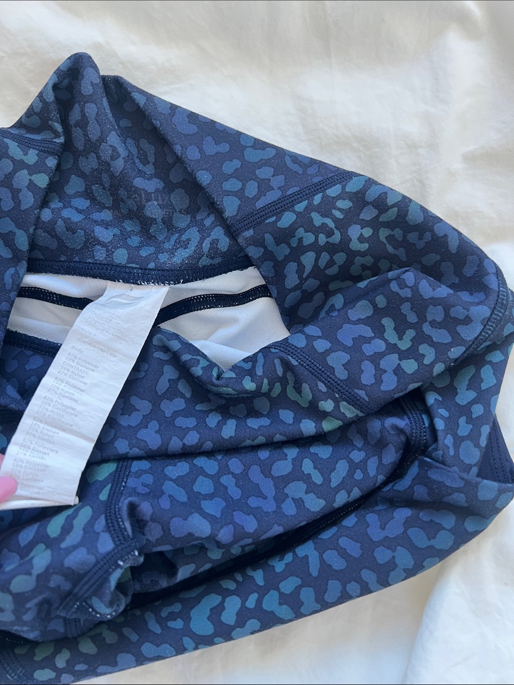 Fabletics Navy Blue Animal-Print Sports Bra & Legging Set - Picture 4 of 10